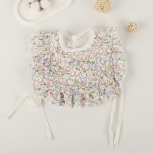 Load image into Gallery viewer, Soft Cotton 4 Layer Gauze Retro Lace Ruffle Baby Vest Bib
