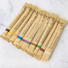 Load image into Gallery viewer, Eco-Friendly Bamboo Toothbrush Set – 10 Pack Soft Bristle Brushes for Adults
