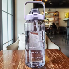 Load image into Gallery viewer, Large 68oz Sports Water Bottle with Straw and Time Marker for Gym and Outdoor Fitness
