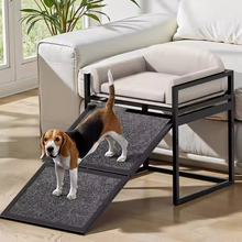 Load image into Gallery viewer, Solid Wood Pet Ramp with Ladder Steps for Bedside Support
