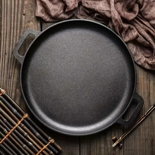 Load image into Gallery viewer, Pre-Seasoned Cast Iron Skillet Round Griddle Pan for Pizza Crepes and BBQ
