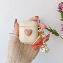 Load image into Gallery viewer, Ribbon Lattice Bowknot Pearl Keychain AirPods Case
