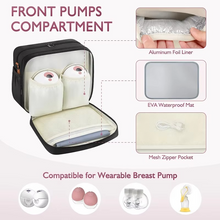 Load image into Gallery viewer, Detachable Breast Pump Bag With Insulated Pockets And Multiple Compartments
