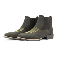Load image into Gallery viewer, Retro PU Leather Chelsea Boots for Men with Embroidery – Classic Ankle Dress and Casual Street Style
