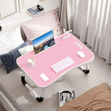 Load image into Gallery viewer, Portable Folding Laptop Table with USB Light, Fan, and Cup Holder - 15.75" x 23.62"
