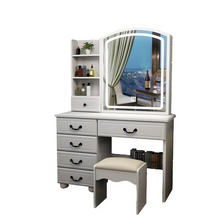 Load image into Gallery viewer, Modern Wooden Dressing Table for Bedroom with Mirror and Storage
