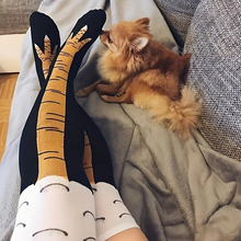Load image into Gallery viewer, Women's Knee-High Chicken Claw Print Socks, 1 or 2 Pairs
