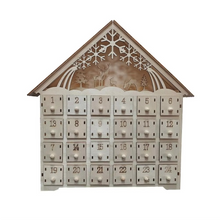 Load image into Gallery viewer, Wooden Christmas Advent Calendar 24-Day Reusable Countdown Tabletop Decoration
