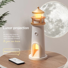 Load image into Gallery viewer, Moon Projection Lighthouse Night Light With Bluetooth Audio and Motion Sensor
