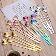 Load image into Gallery viewer, 4 Piece Stainless Steel Flower Teaspoon and Dessert Spoon Set

