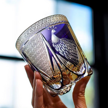 Load image into Gallery viewer, Luxury Peacock Cut Crystal Whiskey Glass
