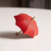 Load image into Gallery viewer, Creative Umbrella Black Porcelain Tea Infuser for Loose Leaf Tea
