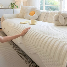 Load image into Gallery viewer, Thick Tuft Fleece Sofa Cover for Warm Winter Coziness
