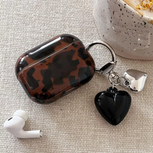 Load image into Gallery viewer, Retro Leopard Print Heart Keychain Case For AirPods
