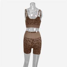 Load image into Gallery viewer, Leopard Print Yoga Set for Women with Supportive Sports Bra and Training Leggings
