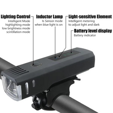 Load image into Gallery viewer, USB Rechargeable Bike Front and Rear Light Set with LED Headlamp for Night Cycling

