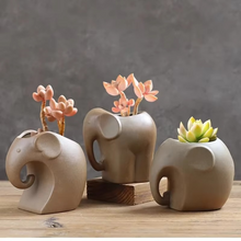 Load image into Gallery viewer, Handcrafted Animal Ceramic Succulent Pots, Small Breathable Desktop Planters
