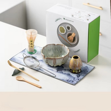 Load image into Gallery viewer, Petal Matcha Set 8 Piece Handcrafted Matcha Tea Ceremony Kit with Glazed Bowl and Whisk
