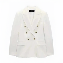 Load image into Gallery viewer, Womens V-Neck Slim Fit Blazer, Long Sleeve Button Jacket for Work, Meetings, and Elegant Everyday Wear
