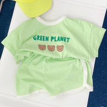 Load image into Gallery viewer, 2PCS Summer Baby Outfit Set, Cotton Short Sleeve Top and Shorts for Infants and Toddlers
