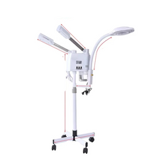 Load image into Gallery viewer, Professional 3 in 1 Facial Steamer with Hot Cold Nano Ionic Mist and LED Magnifying Lamp for Spa and Home Use
