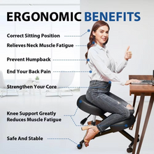 Load image into Gallery viewer, Classic Kneeling Chair – Ergonomic Posture Support with Adjustable Height
