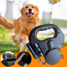 Load image into Gallery viewer, Retractable Dual Dog Leash with 360 Degree Swivel and LED Safety Light for Walking Two Dogs
