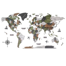 Load image into Gallery viewer, 3D Wooden World Map Wall Art for Living Room or Office
