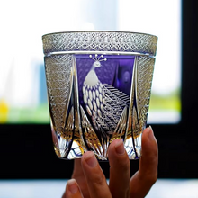 Load image into Gallery viewer, Luxury Peacock Cut Crystal Whiskey Glass
