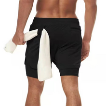 Load image into Gallery viewer, Men's Double Layer Training Shorts with Hidden Pocket
