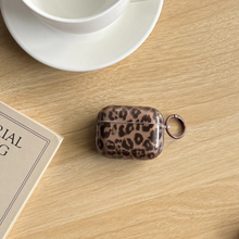 Load image into Gallery viewer, Autumn Retro Leopard Print Transparent Brown AirPods Case Cover
