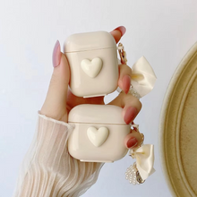 Load image into Gallery viewer, Ribbon Lattice Bowknot Pearl Keychain AirPods Case
