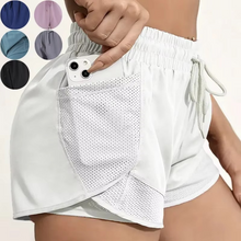 Load image into Gallery viewer, Women's High-Performance Yoga Running Shorts with Drawstring Waist and Mesh Pockets

