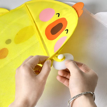 Load image into Gallery viewer, Cartoon Duck Baby Bath Toy Mesh Storage Bag with Suction Cups
