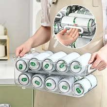 Load image into Gallery viewer, Clear Stackable Refrigerator Soda Can Dispenser Organizer

