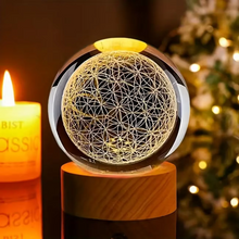 Load image into Gallery viewer, Enchanting 3D Flower of Life Crystal Ball with Color-Changing USB Nightlight
