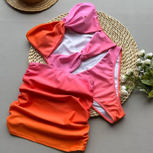 Load image into Gallery viewer, Sexy Push Up Bikini Set with Swim Skirt Two Piece Hollow Out Brazilian Style Swimwear for Summer Beach
