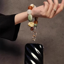 Load image into Gallery viewer, Retro Beaded Alien Charm Phone Strap and Keychain

