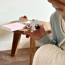 Load image into Gallery viewer, Black Cat and Red Apple Shock Proof AirPods Case with Pendant
