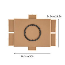 Load image into Gallery viewer, Wooden Rotating Puzzle Table with 6 Storage Drawers and Protective Cover

