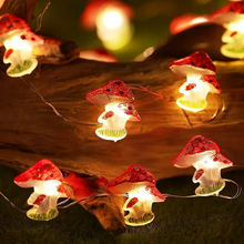 Load image into Gallery viewer, Small Mushroom Shaped Copper Wire Fairy String Light Battery Powered Decorative Lamp
