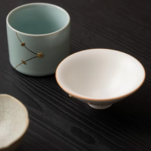 Load image into Gallery viewer, Elegant Porcelain Tea Set with Handcrafted Glaze Cups and Gift Box
