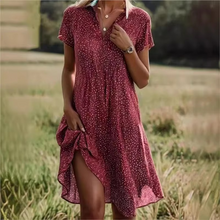 Load image into Gallery viewer, Elegant Polka Dot Midi Shirt Dress for Women
