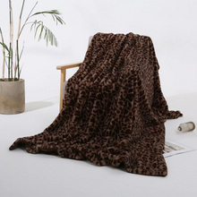 Load image into Gallery viewer, Imitation Rabbit Fur Leopard Print Double Layer Throw Blanket
