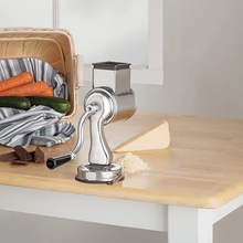 Load image into Gallery viewer, Rotary Vegetable Grater with 5 Stainless Steel Blades, Suction Cup Base, Dishwasher Safe
