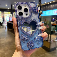 Load image into Gallery viewer, Butterfly Glitter Diamond Mirror Case for iPhone
