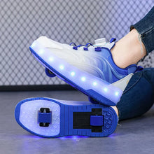 Load image into Gallery viewer, LED Roller Skate Shoes for Kids, Light-Up USB Rechargeable Sneakers
