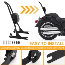 Load image into Gallery viewer, Detachable Motorcycle Backrest with PU Leather and Stainless Steel Frame

