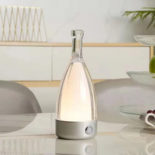 Load image into Gallery viewer, Wine Bottle Desk Lamp with Bluetooth Speaker – Rechargeable Modern Bedside Night Light
