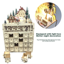 Load image into Gallery viewer, Christmas LED Advent Calendar with Light and Candy Drawers for Holiday Decoration
